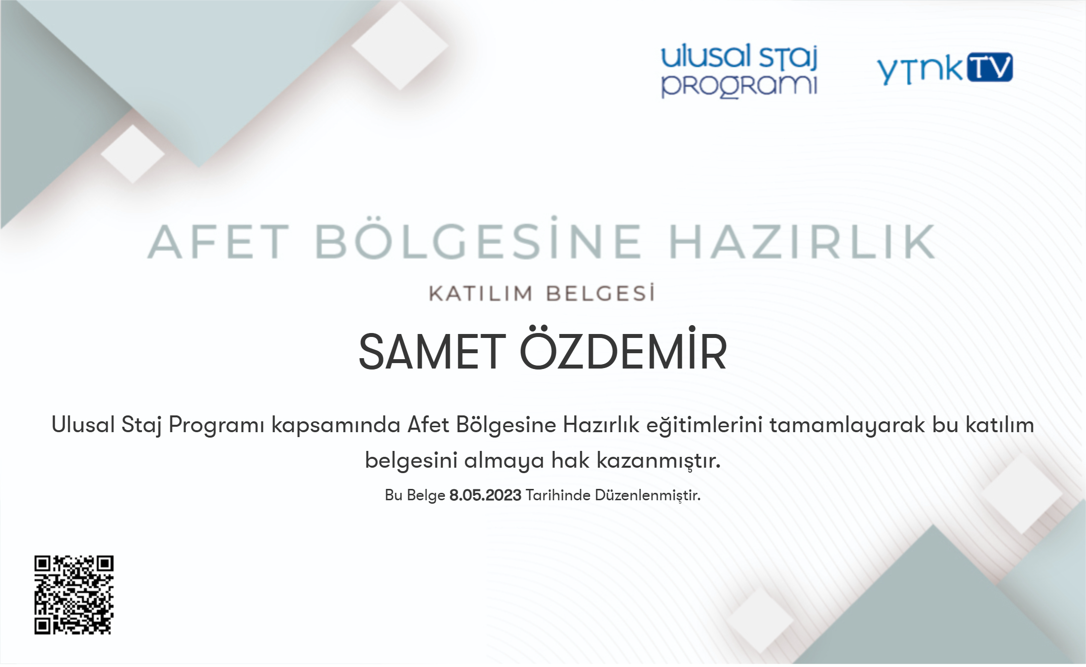 Afet Bölgesine Hazırlık